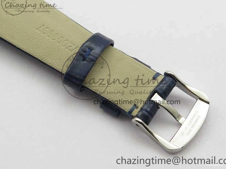 0412 Ladies’ De Ville Trésor Diamond Blue Dial Blue Fabric Watch OXF 1:1 Best Edition Swiss Quartz Upgraded 7892